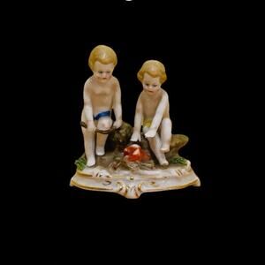Antique Miniature Figurine Goebel Children Harvesting Germany Hand-Painted